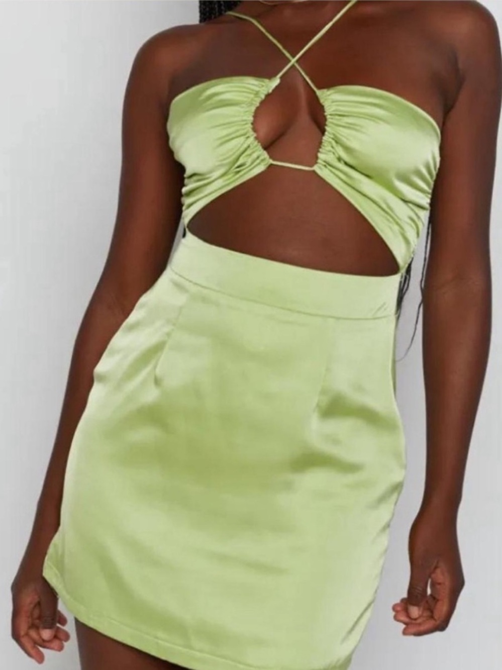 Green Satin Dress